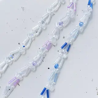 amaoto 青と紫と透明のブレスレット